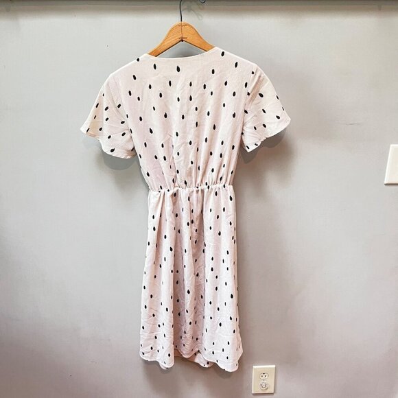 Polagram White Polka Dot Wrap Dress S - Picture 3 of 4